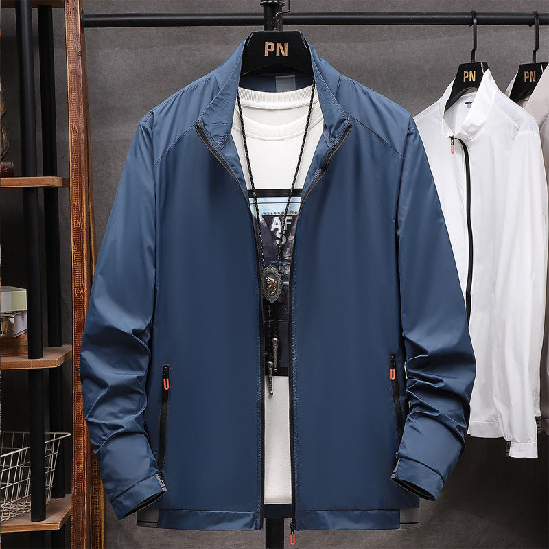 Herren leichte wasserabweisende Übergangsjacke mit praktischen Reißverschluss-Taschen R&B