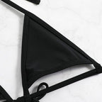 Damen Triangel-Bikini-Set mit geflochtenem Höschen und verstellbaren Trägern R&B