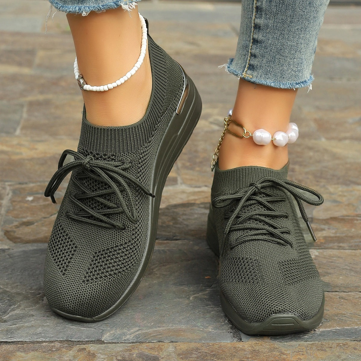 Damen Sportliche Sneaker mit innovativem Strickdesign R&B