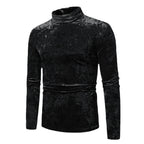 Herren eleganter Rollkragenpullover aus luxuriösem Samtstoff R&B