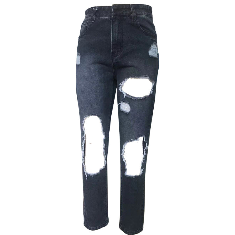 Damen Destroyed Jeans mit hoher Taille und lässigem Schnitt R&B
