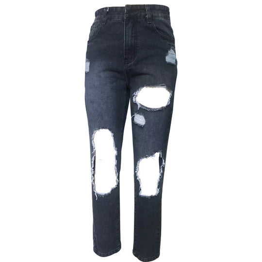 Damen Destroyed Jeans mit hoher Taille und lässigem Schnitt R&B