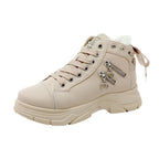 Damen Sportliche High-Top Sneakers mit modischen Details und kuscheligem Innenfutter R&B