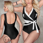 Damen Einteiliger Badeanzug mit elegantem Wickel-Design R&B