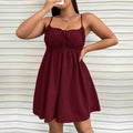 Damen luftiges Spaghettiträgerkleid mit Knoten-Detail R&B