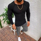 Herren stylisches gestreiftes Langarmshirt R&B