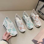 Damen Slip-On Sneaker mit modischem Blumenmusterdetail und bequemer Sohle R&B