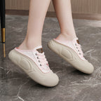 Damen bequeme Slip-On Sneaker mit modischem Blumenmuster und stoßdämpfender Sohle R&B