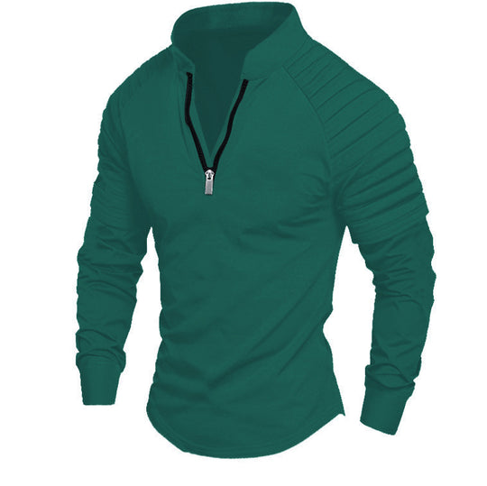 Herren Sportliches Langarmshirt mit halblangem Reißverschluss R&B