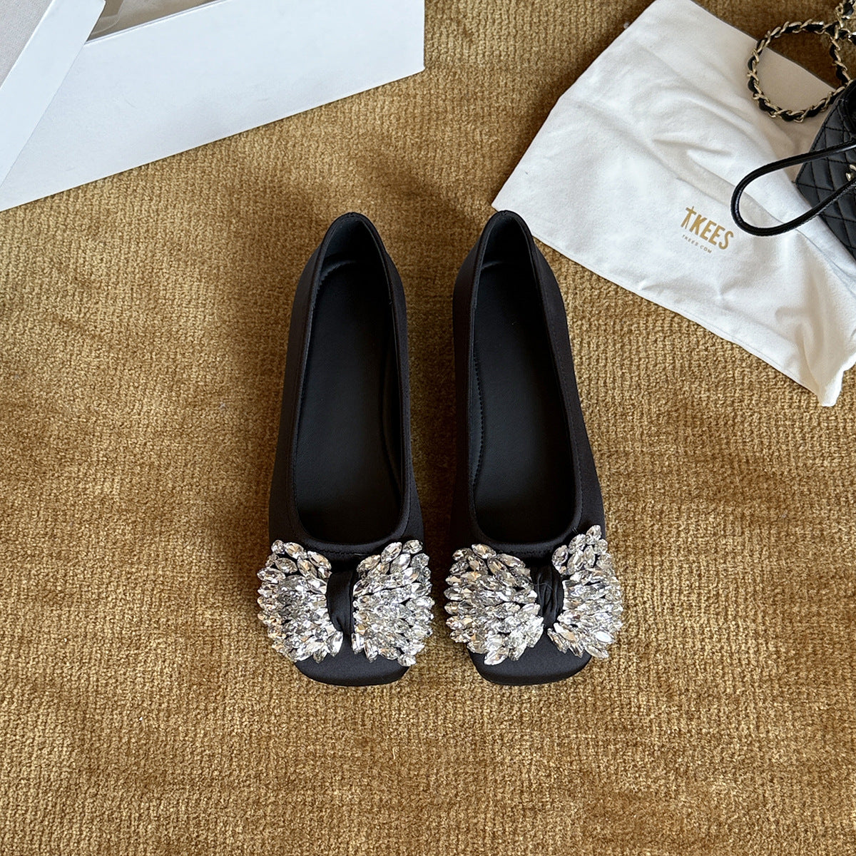 Damen Bequeme Ballerinas mit funkelndem Strassbesatz R&B