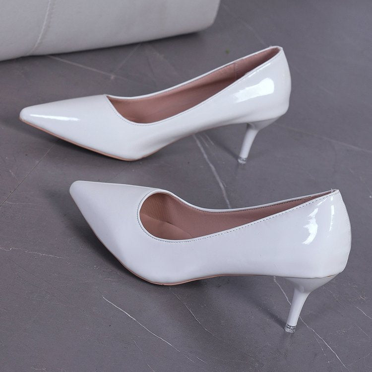 Damen Spitz High Heels mit glänzendem Obermaterial R&B