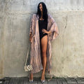 Damen modischer Strandkimono mit ästhetischem Muster R&B