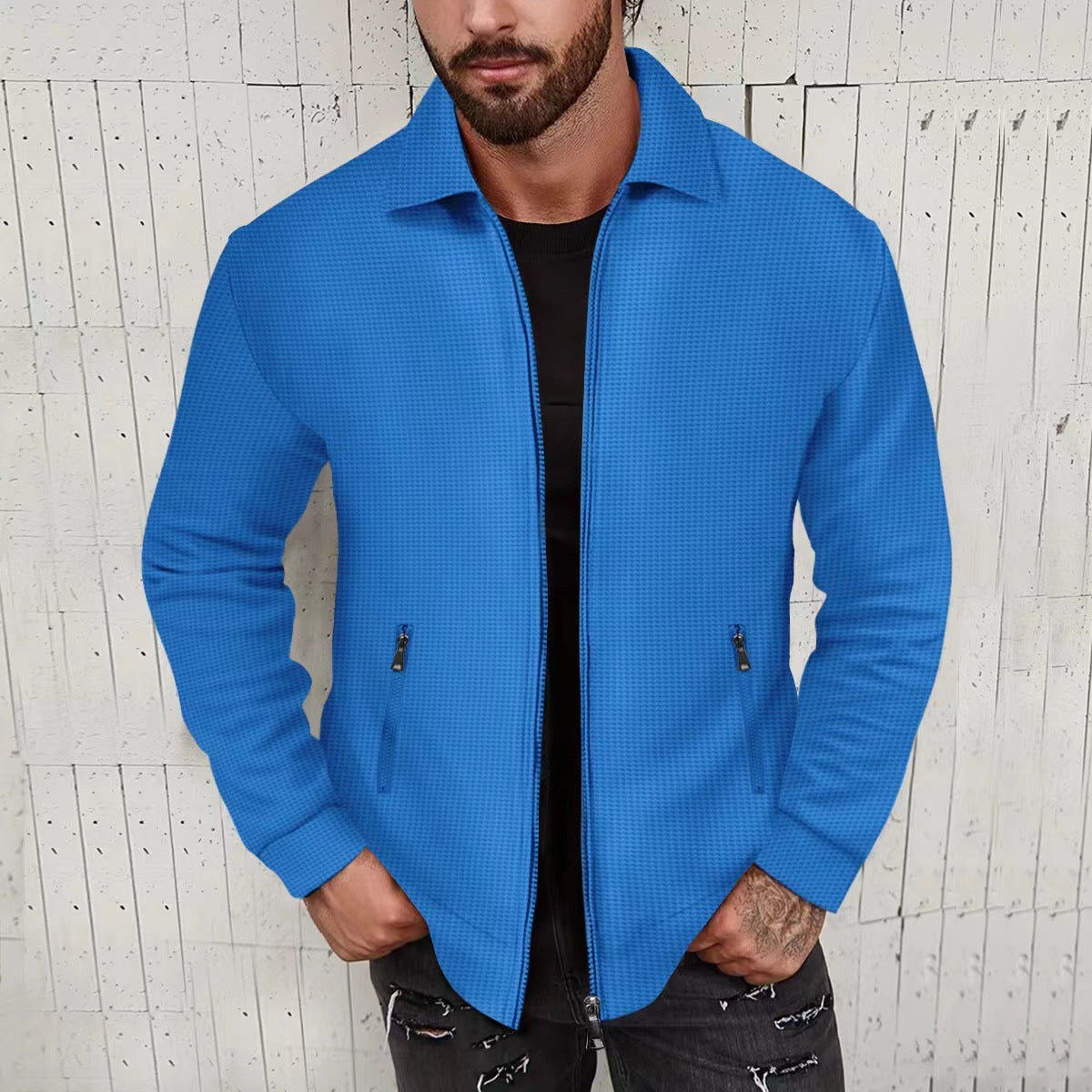 Herren modische Freizeitjacke mit strukturiertem Design und Modernem Schnitt R&B