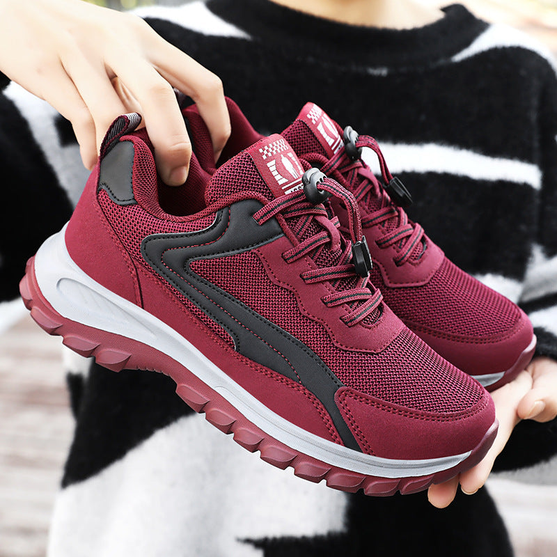Damen sportliche Laufschuh mit atmungsaktivem Obermaterial und elastischen Schnellschnürsystem R&B