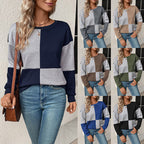 Damen gestreiftes Sweatshirt mit modischem Farbblockdesign