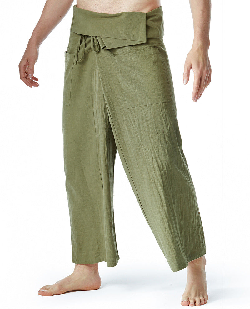 Herren lässige Bundfaltenhose mit praktischen Seitentaschen R&B