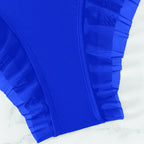 Damen Hochtailliertes Bikinihöschen mit voluminösem Rüschendesign R&B
