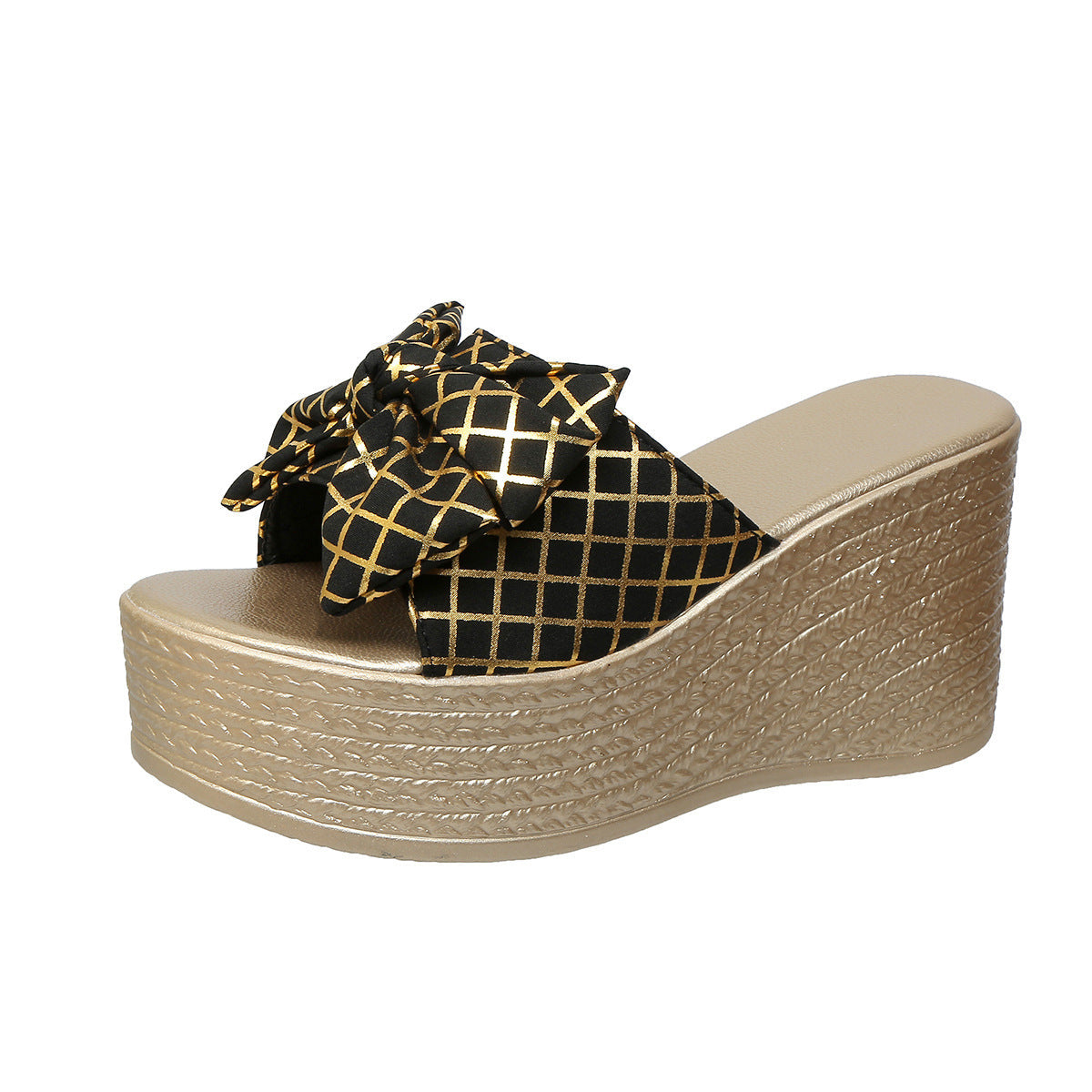 Damen Plateau-Sandalen mit dekorativem Schleifen-Design R&B