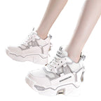 Damen Hochwertige Plateau-Sneaker mit atmungsaktivem Mesh-Obermaterial R&B