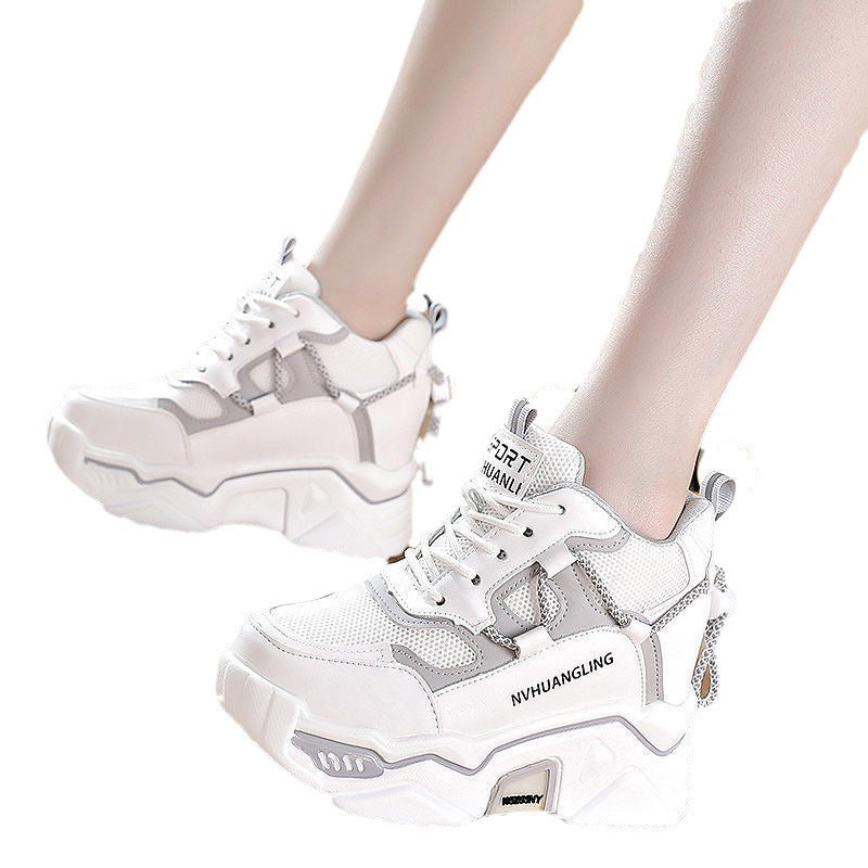 Damen Hochwertige Plateau-Sneaker mit atmungsaktivem Mesh-Obermaterial R&B