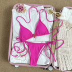 Damen Triangel-Bikini mit verstellbaren Trägern und eleganten Schnürdetails R&B