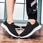 Damen Bequeme Slip-On Freizeitschuhe mit elastischem Strickoberteil R&B