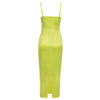 Damen Maxikleid mit verführerischem Bustier und schimmerndem Satin R&B