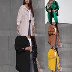 Damen Oversize-Chic Hemdenjacke mit Taschen und Knopfdetails