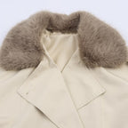 Damen Übergangsjacke mit luxuriösem Kunstfellkragen und praktischen Knöpfen R&B