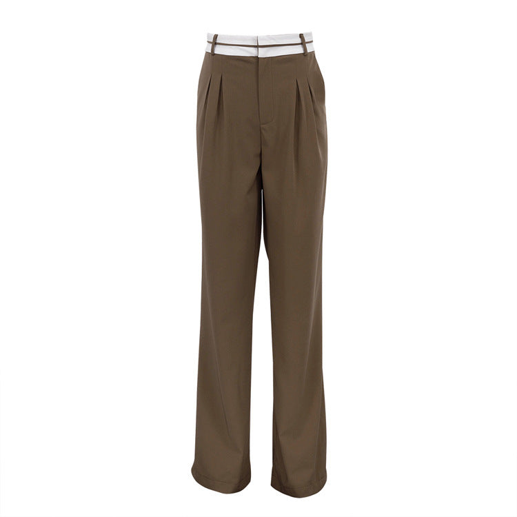 Damen weite Hochbundhose mit eleganten Falten R&B