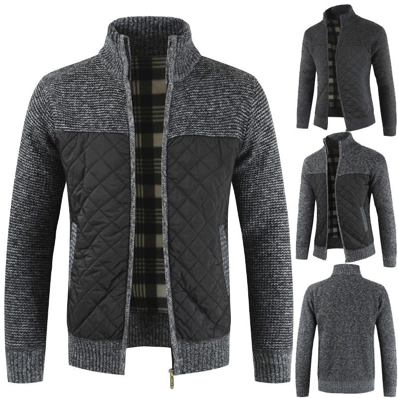Herren Steppjacke mit Strickdetails R&B