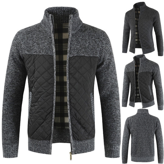 Herren Steppjacke mit Strickdetails R&B
