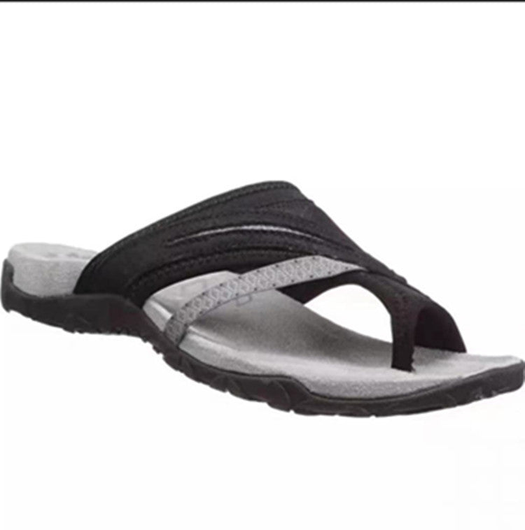 Damen bequeme Zehentrenner-Sandalen mit anatomischer Fußbettgestaltung R&B