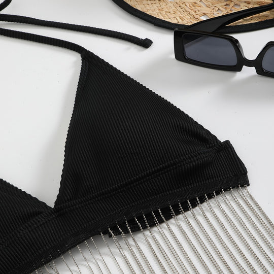 Damen Triangel-Bikini mit festlichem Fransen-Design R&B