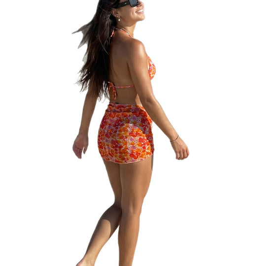 Damen Triangel-Bikini mit verspieltem Blumendesign R&B