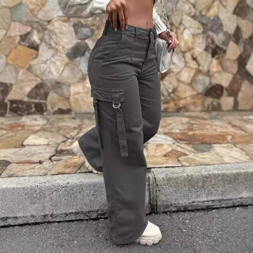 Damen Modische Cargo-Hose mit vielseitigen Taschen und lässigem Schnitt R&B
