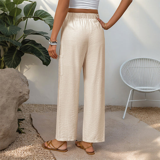 Damen weite Freizeithose mit elastischem Bund und praktischen Taschen R&B