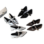Damen elegante Slingback-Pumps mit breitem Riemen und blockiertem Absatz R&B