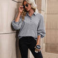 Damen Sportlicher Pullover mit modischen Knopfdetails und lässigem Schnitt R&B