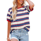R&B | Gestreiftes T-Shirt mit Rundhalsausschnitt für Damen