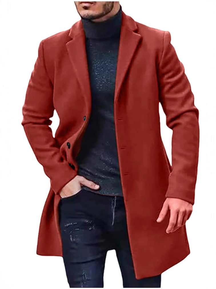 Herren eleganter Mantel mit klassischem Revers R&B