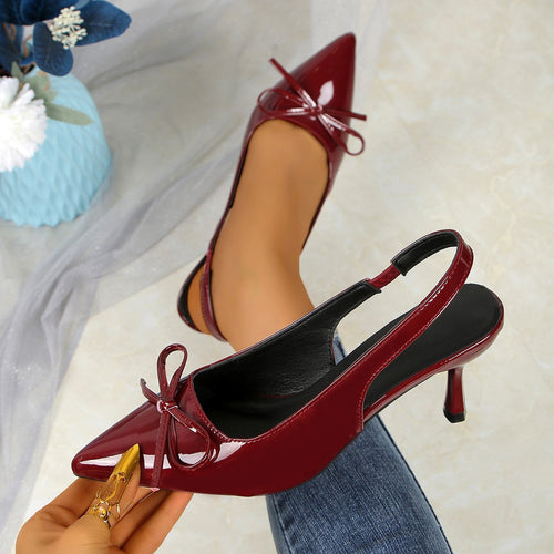 Damen Slingback-Pumps mit eleganter Schleifenapplikation R&B