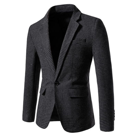Herren elegante Anzugjacke im klassischen Hahnentritt-Design R&B