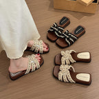 Damen Dekorative Sandalen mit eleganten Perlenapplikationen R&B