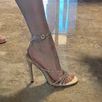 Damen elegante High Heel Sandalen mit funkelnden Riemen R&B