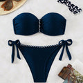 Damen Bandeau-Bikini mit verstellbaren Trägern und raffinierter Raffung R&B