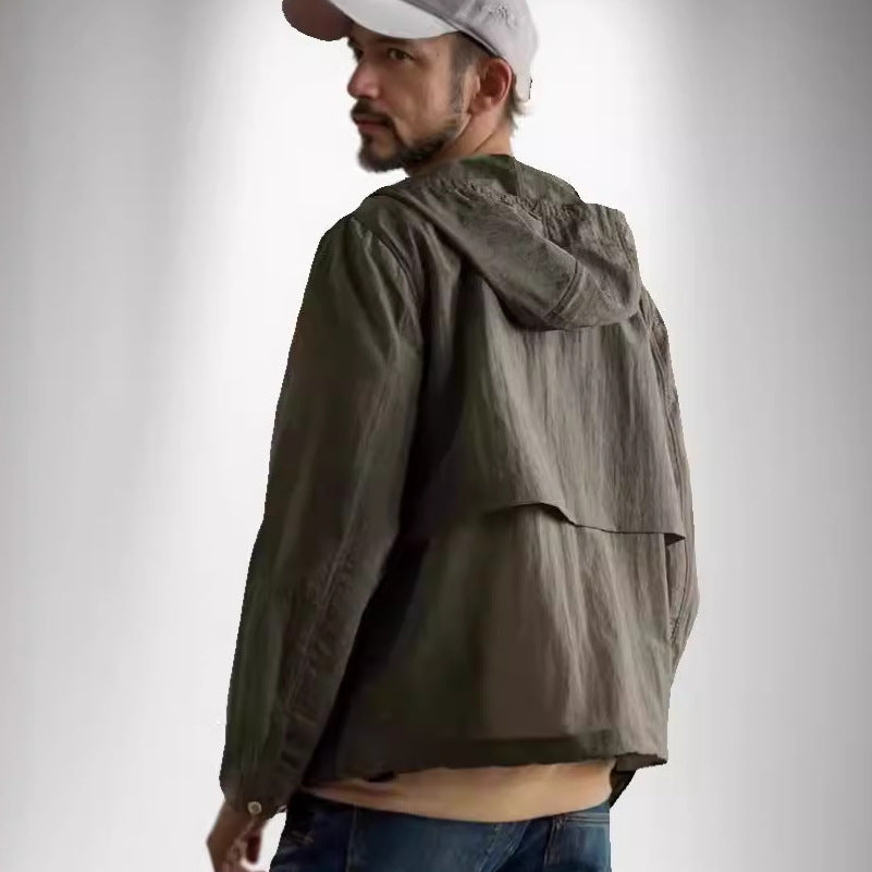Herren leichte Jacke im lässigen Stil mit großzügigen Taschen R&B