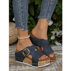 Damen Wedge-Sandalen mit komfortabler Korksohle R&B