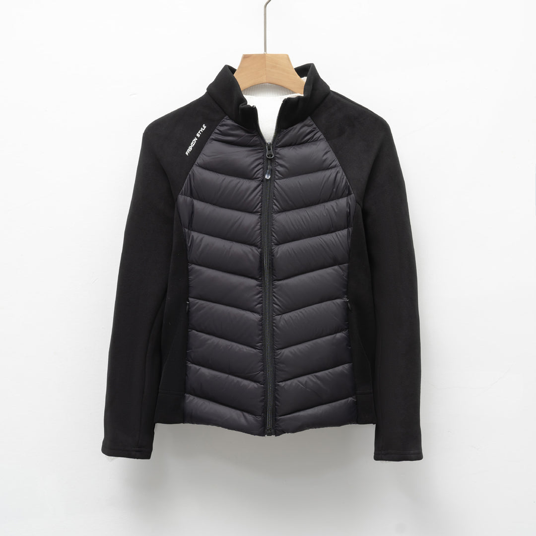 Damen gesteppte Sportjacke mit hohem Kragen und funktionalen Reißverschlusstaschen R&B