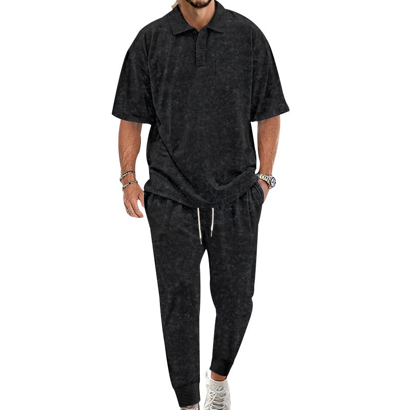 Herren lässiges Freizeit-Set aus weichem Material mit praktischem Kordelzug und elastischem Bund R&B